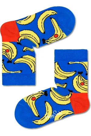 Happy Socks Blaue Kinder Banana Crew Socken