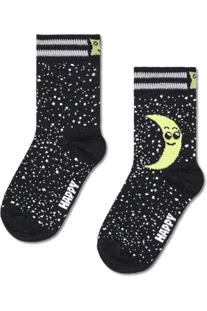 Happy Socks Kids Schwarz Half Moon Crew Socke