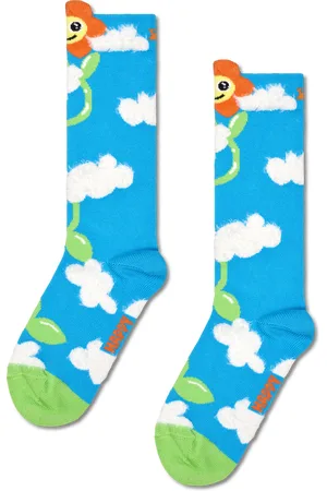 Happy Socks Kids Türkis Growing Flower Knee High Sock