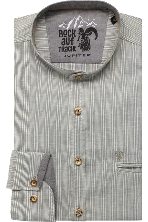 Jupiter Tencel Slim Fit Trachtenhemd , Gestreift