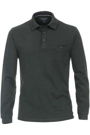Casa Moda Casual Regular Fit Longsleeve Poloshirt , Gemustert