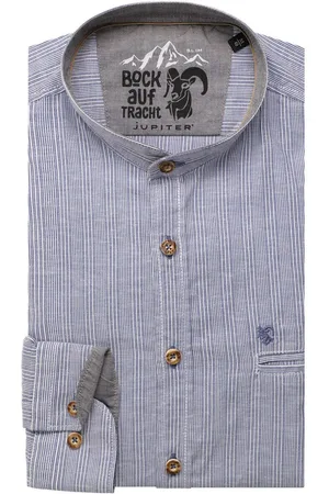 Jupiter Tencel Slim Fit Trachtenhemd , Gestreift