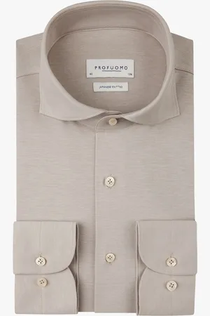 Profuomo Slim Fit Jerseyhemd , Einfarbig