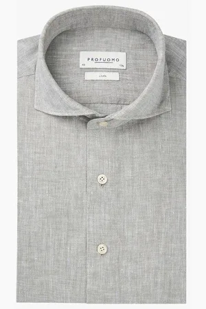 Profuomo Slim Fit Leinenhemd , Einfarbig