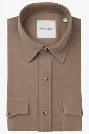 Profuomo Slim Fit Cordhemd , Einfarbig