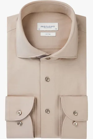 Profuomo Slim Fit Jerseyhemd , Einfarbig