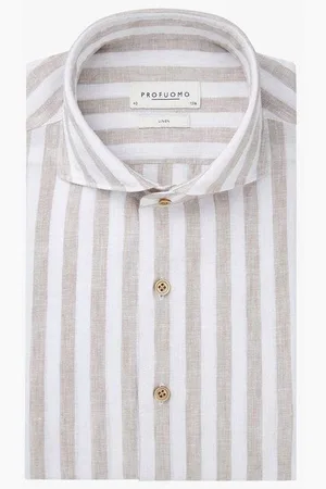 Profuomo Slim Fit Leinenhemd , Gestreift
