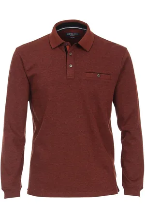 Casa Moda Casual Regular Fit Longsleeve Poloshirt , Gemustert