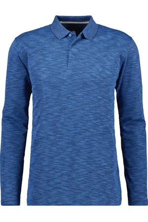 Ragman Softknit Regular Fit Longsleeve Poloshirt , Melange