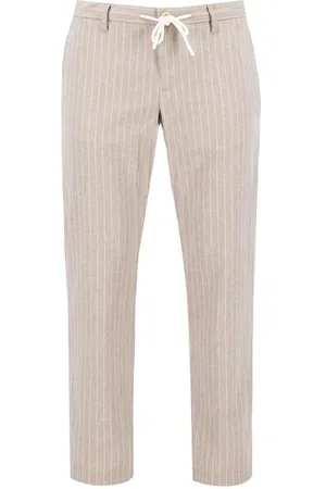 Alberto JUMP Slim Fit Leinenhose , Gestreift
