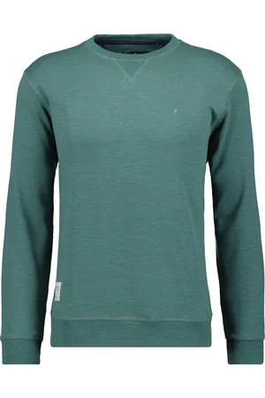 Ragman Regular Fit Sweatshirt Rundhalsgrün, Einfarbig