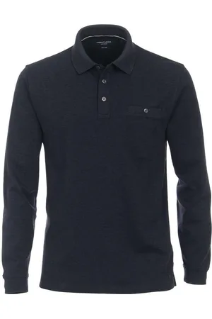 Casa Moda Regular Fit Longsleeve Poloshirt , Gemustert