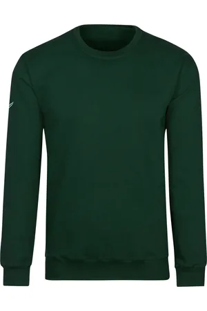 Trigema Regular Fit Sweatshirt Rundhalsgrün, Einfarbig
