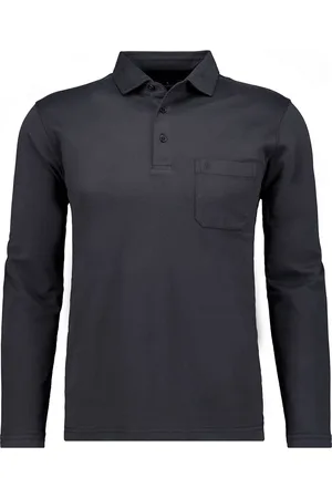 Ragman Soft Knit Regular Fit Longsleeve Poloshirt , Einfarbig