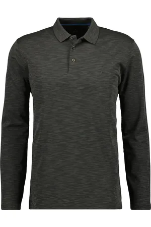 Ragman Softknit Regular Fit Longsleeve Poloshirt , Melange