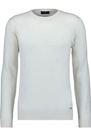 Ragman Regular Fit Strickpullover Rundhalsecru, Einfarbig