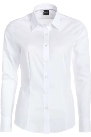 Olymp Slim Fit Bluse , Einfarbig