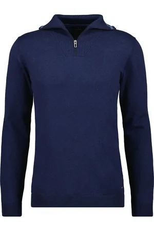 Ragman Modern Fit Strickpullover Zipmarine, Einfarbig