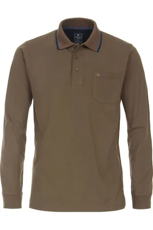 Redmond Regular Fit Longsleeve Poloshirt , Gemustert