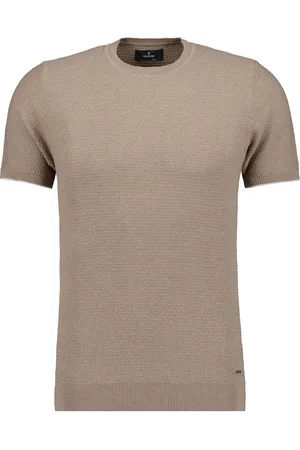 Ragman Regular Fit Strickpullover Rundhalsbeige, Strukturiert