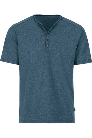 Trigema Comfort Fit T-Shirt Henleykragen , Melange