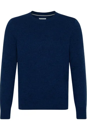 Brax Strickpullover Rundhalsindigo, Einfarbig