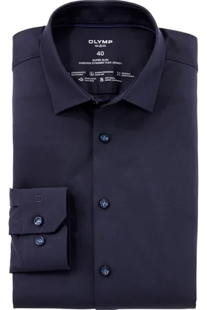 Olymp No. Six 24/Seven Super Slim Jerseyhemd , Einfarbig