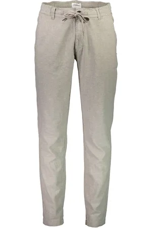 Lindbergh White Tapered Fit Leinenhose , Einfarbig