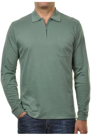 Ragman Modern Fit Longsleeve Poloshirt , Einfarbig