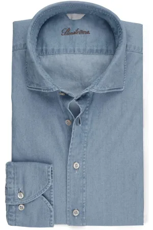 Stenströms Casual Slimline Jeanshemd , Einfarbig