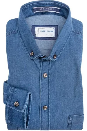 Blue Crane Slim Fit Jeanshemd , Einfarbig