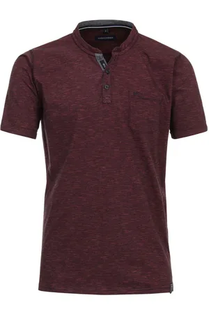 Casa Moda Casual Regular Fit T-Shirt Henley , Gemustert