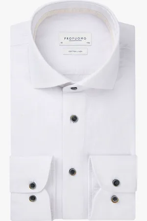 Profuomo Slim Fit Leinenhemd , Einfarbig