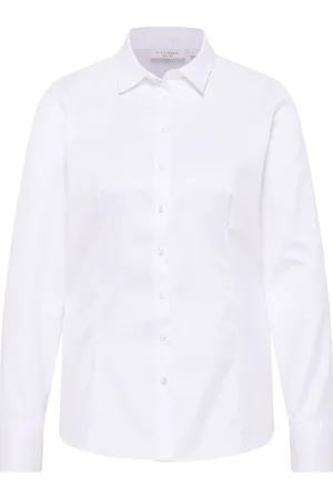 ETERNA Cover Shirt Fitted Bluse , Einfarbig
