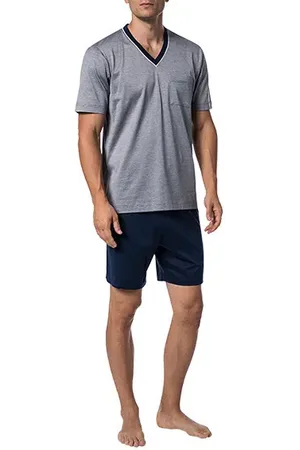 Novila Herren Pyjama Jersey-Baumwolle unifarben
