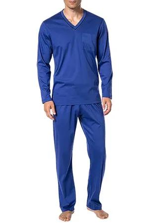 Novila Herren Pyjama Jersey-Baumwolle unifarben