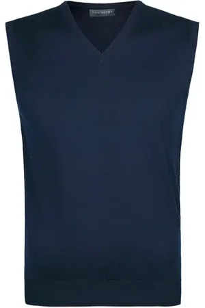 JOHN SMEDLEY Herren V-Pullunder unifarben
