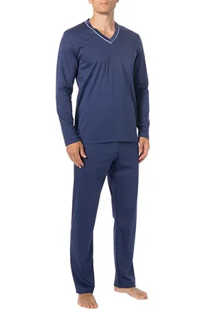 Novila Herren Pyjama Jersey-Baumwolle unifarben