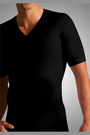 Novila Herren V-Shirt Ägyptische Baumwolle unifarben