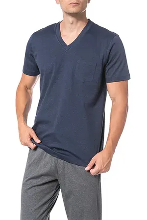 Novila Herren V-Shirt Baumwolle & Mix unifarben