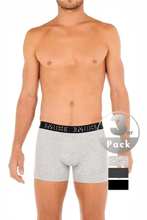Hom Herren Long Boxer Baumwolle & Mix unifarben