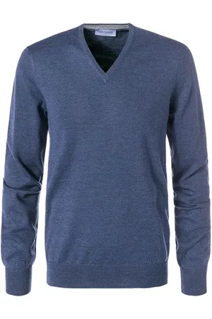 Gran Sasso Herren V-Pullover unifarben