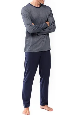 Mey Herren Pyjama Baumwolle & Mix unifarben