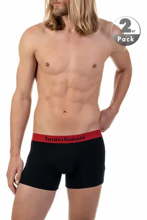 Bruno Banani Herren Trunks Baumwolle & Mix unifarben