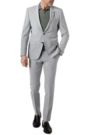 Roy Robson Herren Anzug meliert Slim Fit