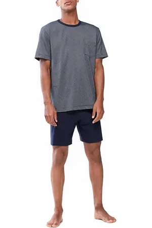 Mey Herren Pyjama Baumwolle & Mix unifarben