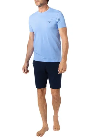 Emporio Armani Herren Pyjama Jersey-Baumwolle unifarben