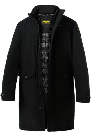 Blauer Herren Daunenmantel unifarben