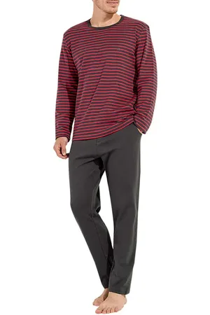 Hom Herren Pyjama Baumwolle & Mix Gestreift