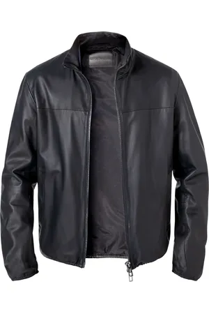 Emporio Armani Herren Lederblouson unifarben